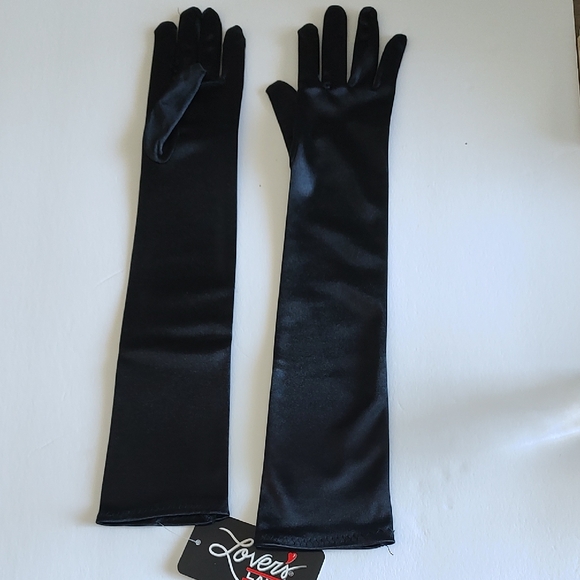 Lovers Lane Accessories - New Black Long Elbow Length Gloves Very Stretchy Sz Small - Medium